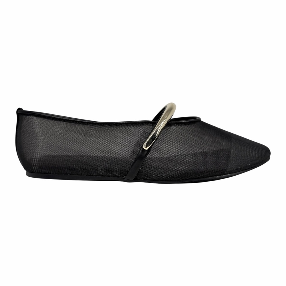 I.N.C. International Concepts Women's Rahmi Mary Jane Flats Black Mesh Size 9M